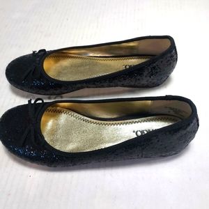 BONGO Women's Black Glitter Flats Size 8M